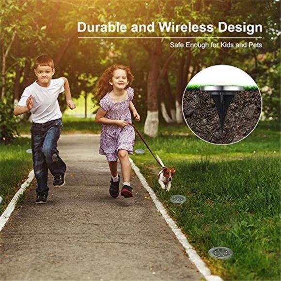 16 Pack Solar Ground Lights 8 LED Waterproof Pathway Garden Lights Warm White main image 3